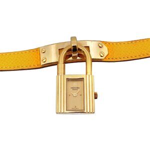 HERMES Kelly Watches Quartz Gold Dial Vintage Cadena Ladies Watch 90275180
